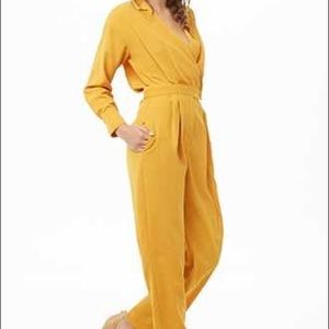 Forever 21 yellow mustard jumpsuit
